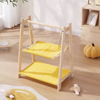 Double Layer Solid Wood Cat Hammock Bed